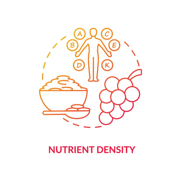 Icône Concept Densité Nutritive Quantité Nutriments Incluse Dans Les Aliments — Image vectorielle