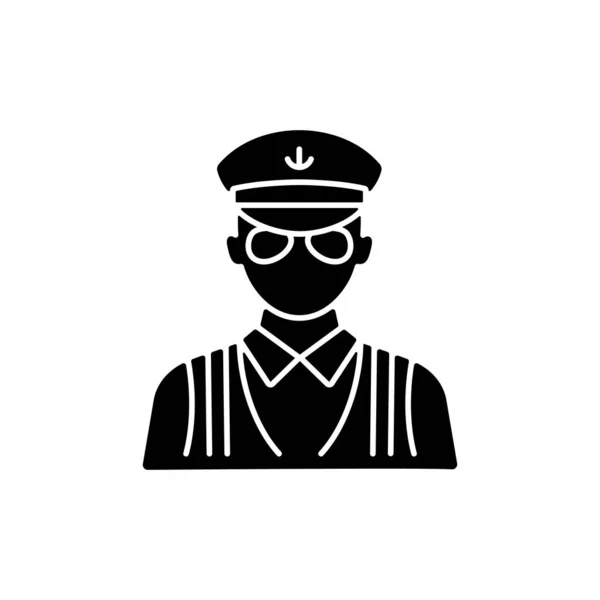 Ruise Ship Security Black Glyph Icon Schutz Der Passagiere Urlaub — Stockvektor