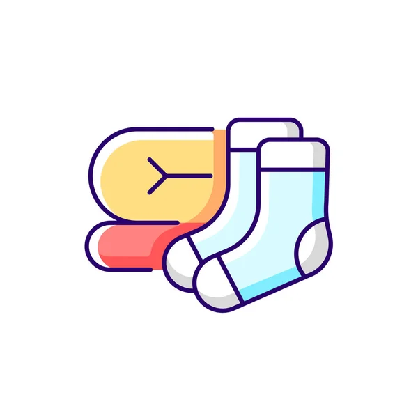 Κάλτσες Και Κουβέρτα Εικονίδιο Χρώμα Rgb Φορητές Ανέσεις Για Την — Διανυσματικό Αρχείο