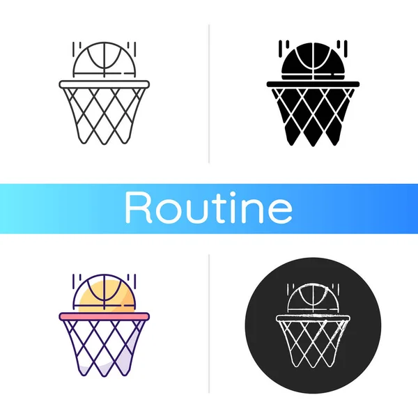 Basketbol Ikonu Spor Için Takım Sporu Basketbol Basket Golü Okuldaki — Stok Vektör