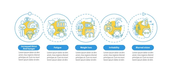 Diabetes Results Vector Infographic Template Increased Hunger Presentation Outline Design — Stockvector