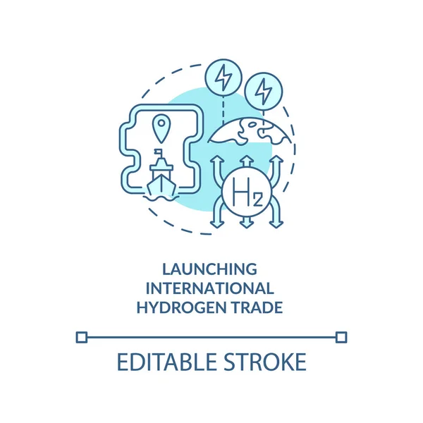 Launching International Hydrogen Trade Concept Icon Hydrogen Promotion Tip Abstract — Stockvector