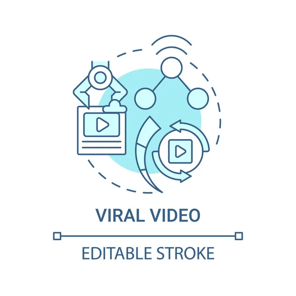 Icono Concepto Vídeo Viral Ilustración Línea Delgada Post Idea Abstracta — Vector de stock