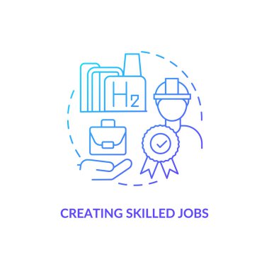 Yetenekli iş konsepti simgesi oluşturuluyor. Enerji, soyut fikir, ince çizgi çizimi kariyerleri. Yakıt hücreleri endüstrisi. Yüksek vasıflı işçilik. Yeni bir fırsat. Vektör izole edilmiş dış çizgi renk çizimi