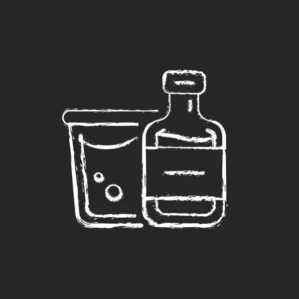 Airplane Alcohol Chalk White Icon Dark Background Mini Bottled Drinks — 图库矢量图片