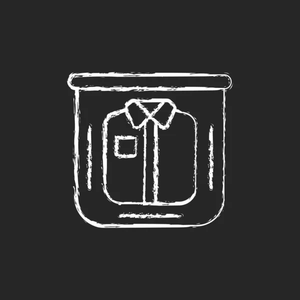 Clothing Plastic Bag Chalk White Icon Dark Background Clear Compress — 스톡 벡터