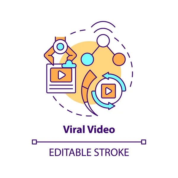Icono Concepto Vídeo Viral Top Mensajes Virales Tipo Idea Abstracta — Vector de stock