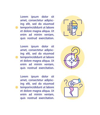 Şikayet hattı simgelerinin metin ile toplanması. Kopya uzayı ile PPT sayfa vektör şablonu. Broşür, dergi, gazete tasarımı. Beyazlar üzerinde doğrusal çizimler paylaşan fonlar