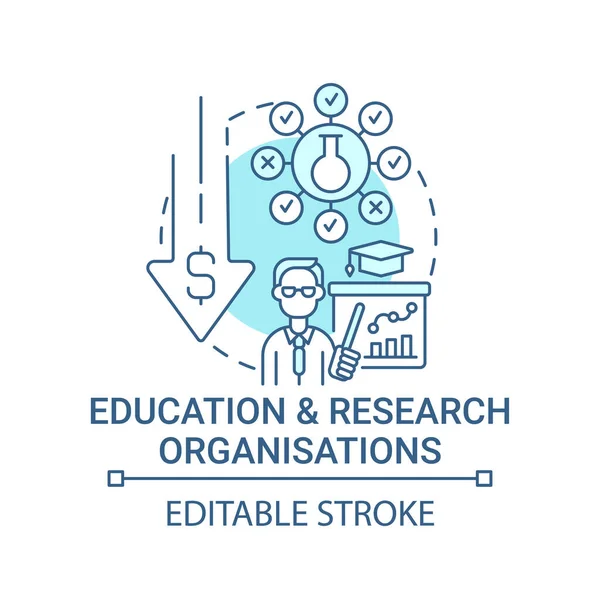 Bildungs Und Forschungsorganisationen Konzept Symbol Fundraising Abstrakte Idee Dünne Linie — Stockvektor