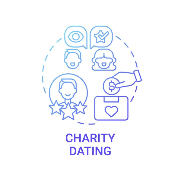Charity Dating Concept Icon Fundraising Kind Abstract Idea Thin Line — Stock Vector