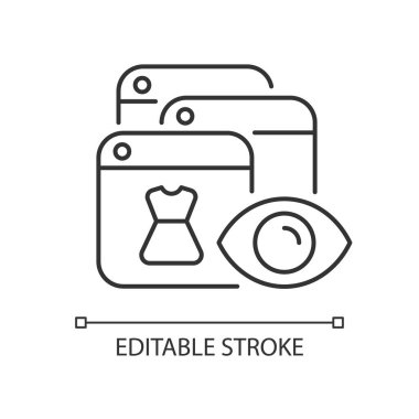 Çevrimiçi davranış izleme lineer simgesi. Hedefleme reklamı. Tercih pazarlama. İnce çizgi özelleştirilebilir illüstrasyon. Contour sembolü. Vektör izole çizim. Düzenlenebilir vuruş