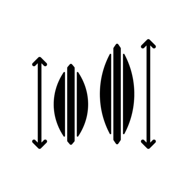 Die Wahl Des Schwarzen Glyphen Symbols Surfbrettgröße Nach Surfergewicht Und — Stockvektor