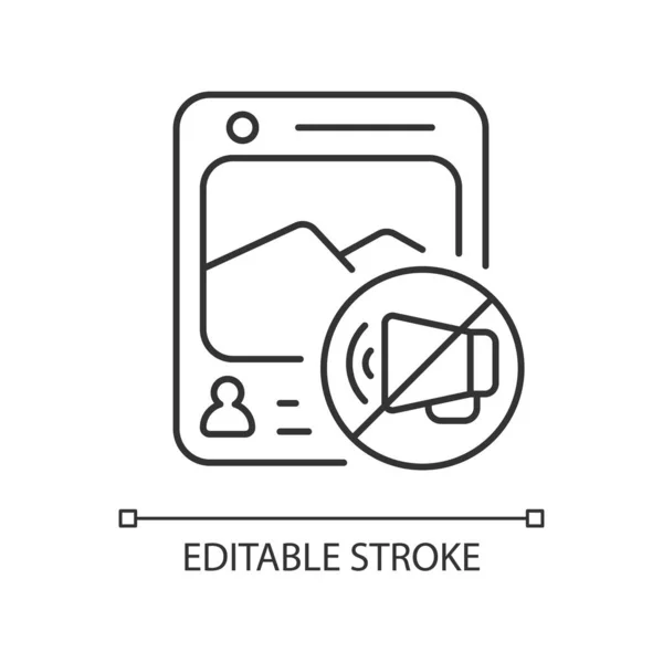 Censura Mídia Social Ícone Linear Restringir Acesso Grupos Nocivos Vozes —  Vetores de Stock