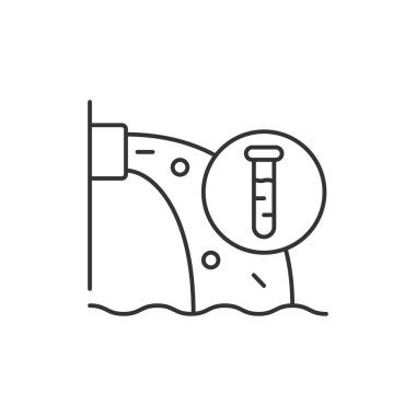 Su kirliliği kontrol lineer simgesi. Şehir yönetiminden. Yeraltı su kirliliği. İnce çizgi özelleştirilebilir illüstrasyon. Contour sembolü. Vektör izole çizim. Düzenlenebilir vuruş