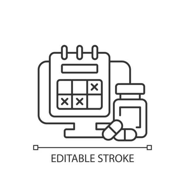 Suivi Des Congés Maladie Icône Linéaire Établissement Calendrier Des Jours — Image vectorielle