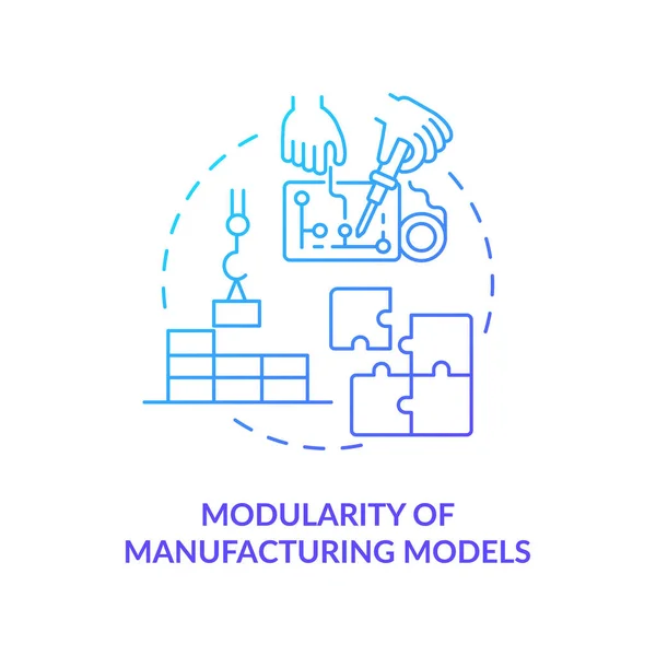 Modularidad Los Modelos Fabricación Icono Concepto Computadoras Inteligentes Características Gemelas — Vector de stock