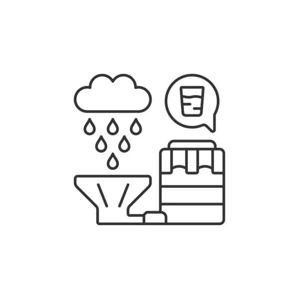 아이콘 재활용 지붕에서 빗물을 모으고 탱크에 사용자 일러스트 상징이야 벡터는 — 스톡 벡터