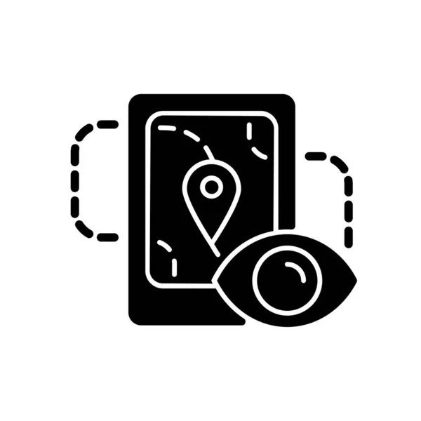 Location Tracking Schwarzes Glyphen Symbol Die Bewegung Der Menschen Durch — Stockvektor