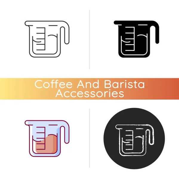 Kaffee Messbecher Symbol Vorhanden Becher Mit Getränk Küchenutensilien Für Die — Stockvektor