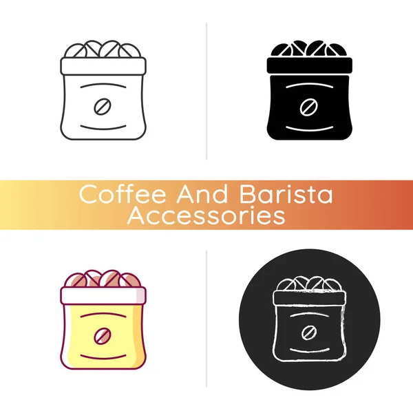Kaffeesäcke Symbol Geröstete Bohnen Beutel Für Die Kommerzielle Produktion Produkt — Stockvektor