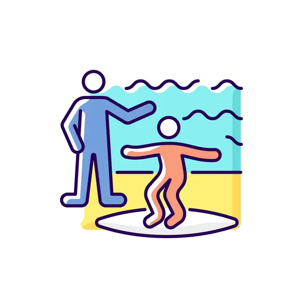 Clases Surf Icono Color Rgb Ilustración Vectorial Aislada Tomar Clases — Archivo Imágenes Vectoriales