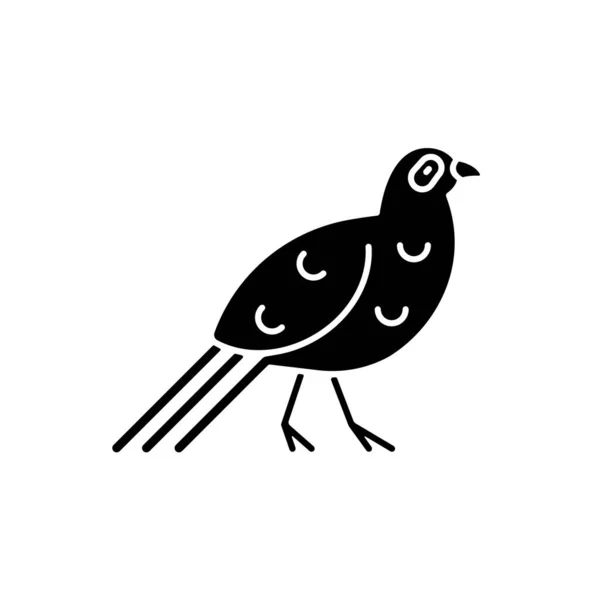 Πουλιά Μαύρο Ανάγλυφο Εικονίδιο Φασιανός Μικάντο Διακόσμηση Κεφαλής Ιθαγενών Της — Διανυσματικό Αρχείο