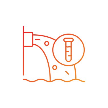 Su kirliliği kontrol gradyan doğrusal vektör simgesi. Şehir yönetiminden. Yeraltı su kirliliği. İnce çizgi renkli semboller. Modern tarz pictogram. Vektör izole çizimi