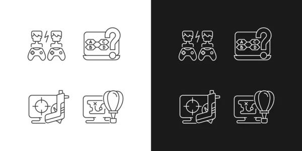 Cooperative Games Linear Icons Set Dark Light Mode Playing Other — Stock Vector