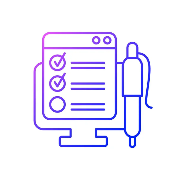 Forma Línea Gradiente Icono Vector Lineal Lista Verificación Para Tarea — Archivo Imágenes Vectoriales