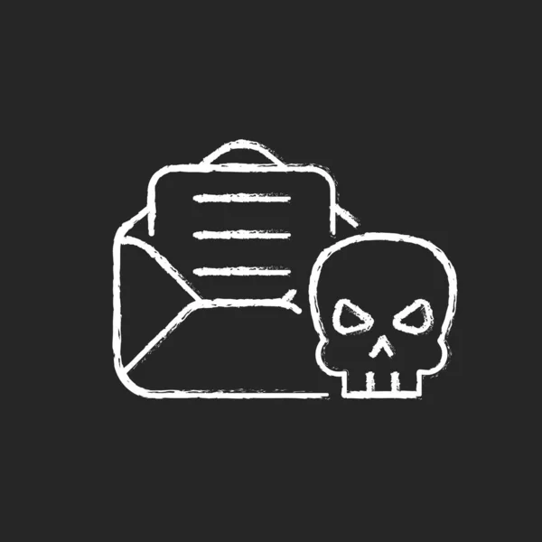 Email Phishing Chalk White Icon Dark Background 온라인사기 사이버 공격은 — 스톡 벡터