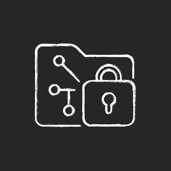 Data Encryptie Krijt Wit Pictogram Donkere Achtergrond Gegevens Omzetten Gecodeerde — Stockvector