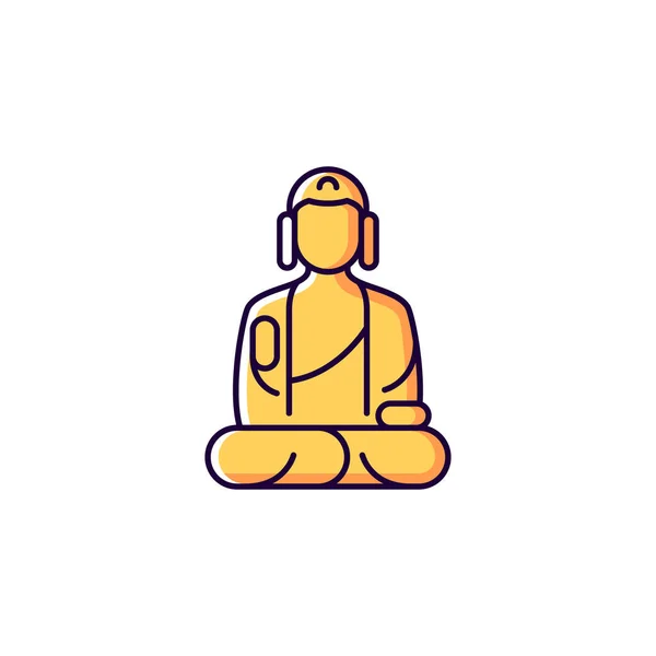 Museo Shan Buddha Amarillo Icono Color Rgb Ilustración Vectorial Aislada — Archivo Imágenes Vectoriales