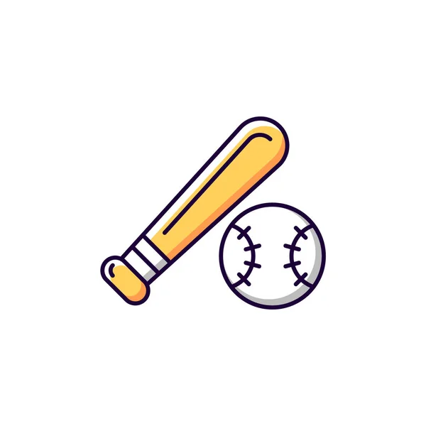 Бейсбольный Значок Цвета Rgb Изолированная Векторная Иллюстрация Профессиональная Тайваньская Лига — стоковый вектор