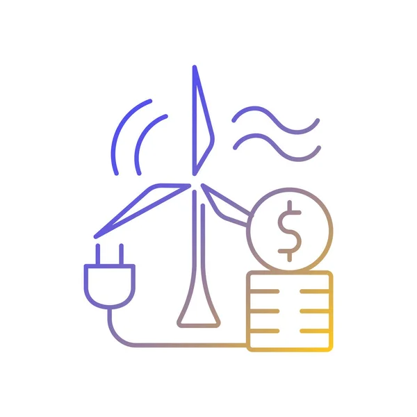 Wind Energy Price Gradient Linear Vector Icon Windmill Generating Alternative — Stock Vector