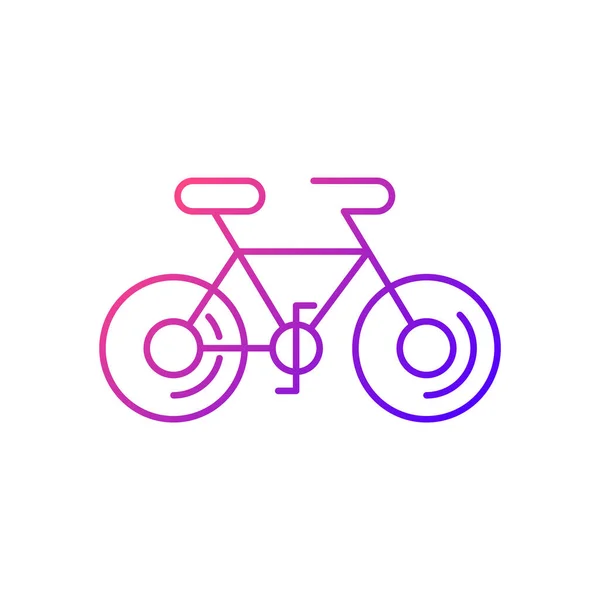 Bicycle Gradient Linear Vector Icon Taiwan Cycling Travel Riding Entire — Stock Vector