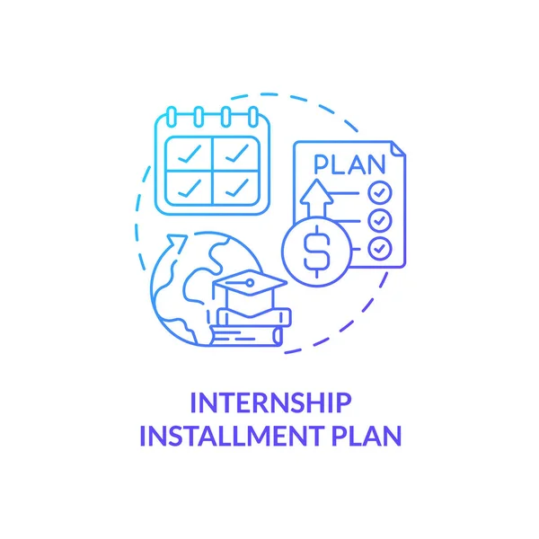 Internship Rate Plan Concept Icon Tirocinio Finanziamento Idea Astratta Sottile — Vettoriale Stock
