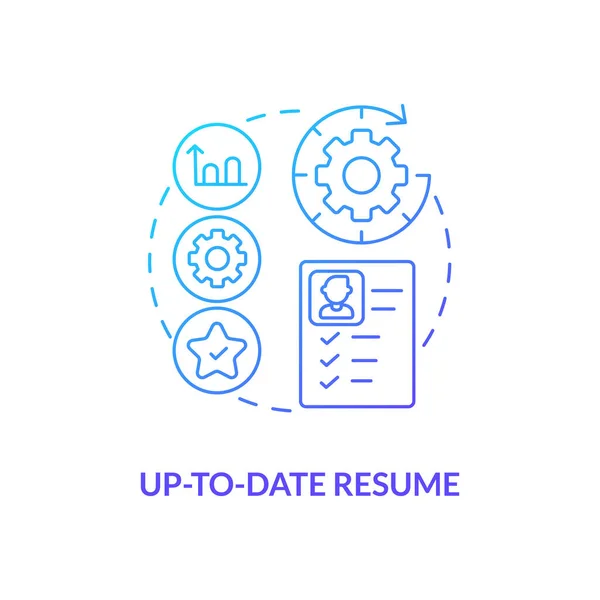 最新的简历概念图标 国际实习要求抽象概念细线说明 突出最新的技能和职业成就 矢量隔离轮廓彩绘 — 图库矢量图片
