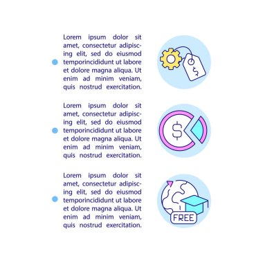 Ödenmemiş stajyerlik konsepti simgeleri. Kopya uzayı ile PPT sayfa vektör şablonu. Broşür, dergi, gazete tasarımı. Öğrencilere beyaz üzerine doğrusal çizimler yapma fırsatı