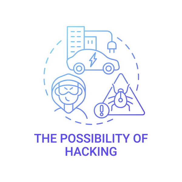 Ícone Conceito Ameaça Hacking Futuros Transportes Reforçando Sistemas Segurança Cibernética — Vetor de Stock