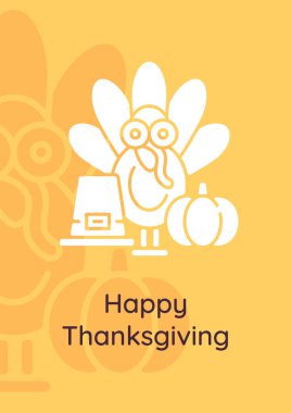 Kutlama kartlarını glifli simge elementi ile hasat et. Yaratıcı basit kartpostal vektör tasarımı. Az resimli dekoratif davet. Kutlama metniyle yaratıcı pankart