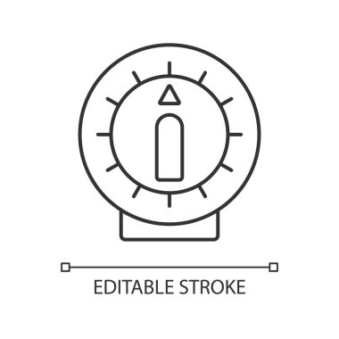 Mutfak zamanlayıcısı doğrusal simgesi. Geri sayımlı çalar saat. Ev aletleri. İnce çizgi özelleştirilebilir illüstrasyon. Contour sembolü. Vektör izole çizim. Düzenlenebilir vuruş