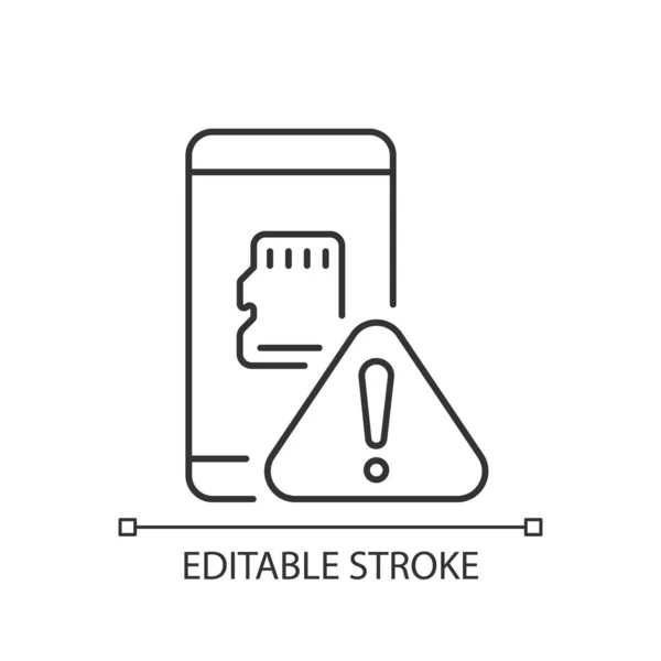 Micro Sdcard Fonctionne Pas Icône Linéaire Stockage Données Compact Problème — Image vectorielle