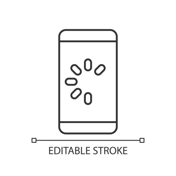 Icono Lineal Teléfono Lento Acelera Teléfono Móvil Fallo Velocidad Del — Vector de stock