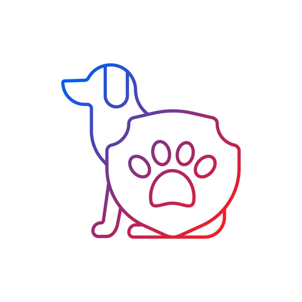 Gradiente Protección Animal Icono Vector Lineal Etiqueta Bienestar Para Mascotas — Vector de stock