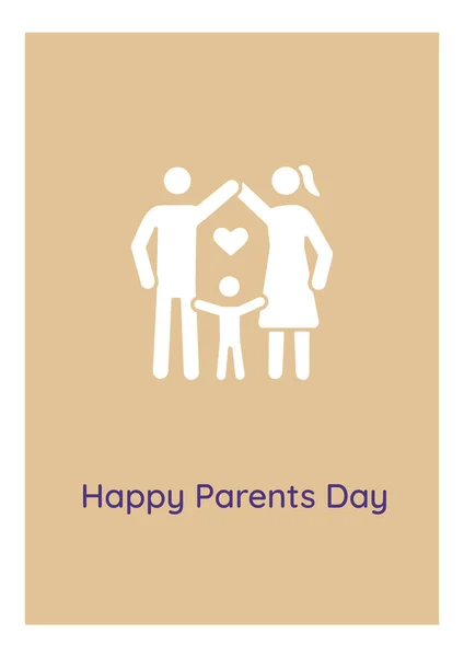 International Parents Day Greeting Card Glyph Icon Element Creative Simple — Stock Vector