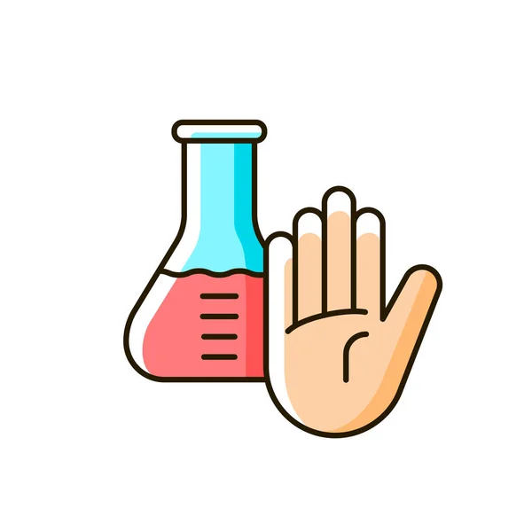 Chemical Testing Rgb Color Icon Stop Toxicity Exposure Prevent Experiments — Stock Vector