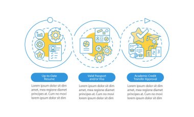 Yurtdışında staj vektör bilgi şablonu gerektirir. Sunum tasarım elementlerini güncellemeye devam et. Veri görselleştirmesi 3 adımda. İşlem zaman çizelgesi bilgi şeması. Satır simgeleriyle çalışma akışı düzeni