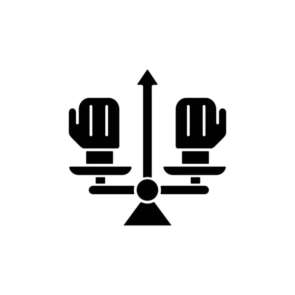 Ikona Černého Glyfu Pro Správu Konfliktů Profesionální Řešení Konfliktů Vyhněte — Stockový vektor