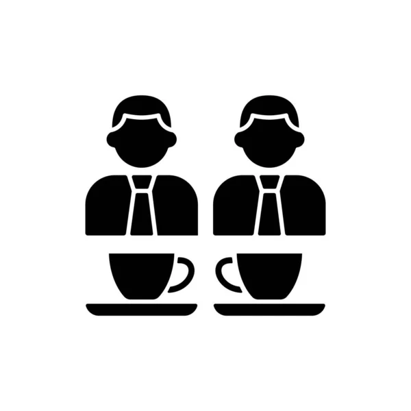 Quebras Comuns Ícone Glifo Preto Coworking Durante Pausa Para Café —  Vetores de Stock