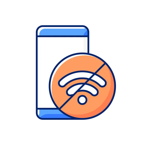 Θέματα Σύνδεσης Στο Διαδίκτυο Εικονίδιο Χρώματος Rgb Αργό Σήμα Wifi — Διανυσματικό Αρχείο